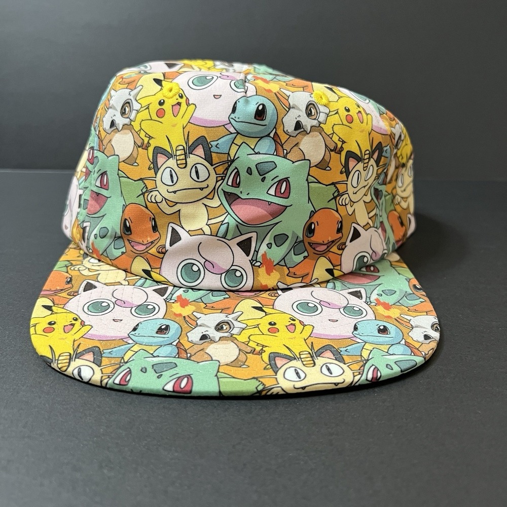 Pokemon Characters All Over Print Snap Back Hat 2018 Adjustable AOP Cap
